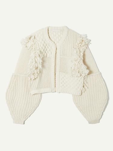 LEINWANDE Hand Knitted Patchwork Cardigan ラインヴァンド LEINWANDE Hand Knitted Patchwork Cardigan ラインヴァンド