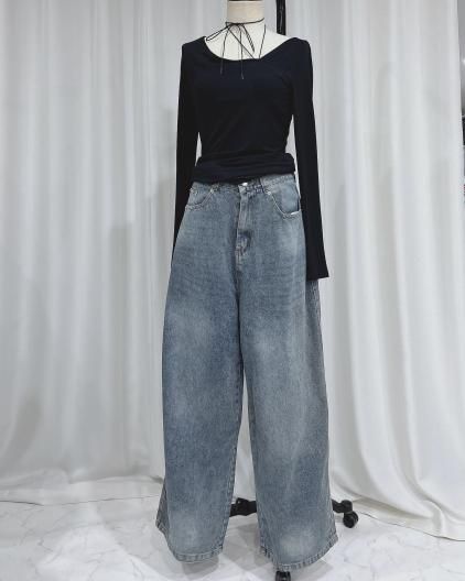 <img class='new_mark_img1' src='https://img.shop-pro.jp/img/new/icons16.gif' style='border:none;display:inline;margin:0px;padding:0px;width:auto;' />̲ʡAR Damege Wide Leg Denim  ᡼ 磻ɥå ǥ˥