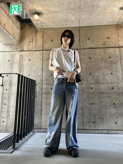 AR Wide Ripped Denim   磻 åץ ǥ˥