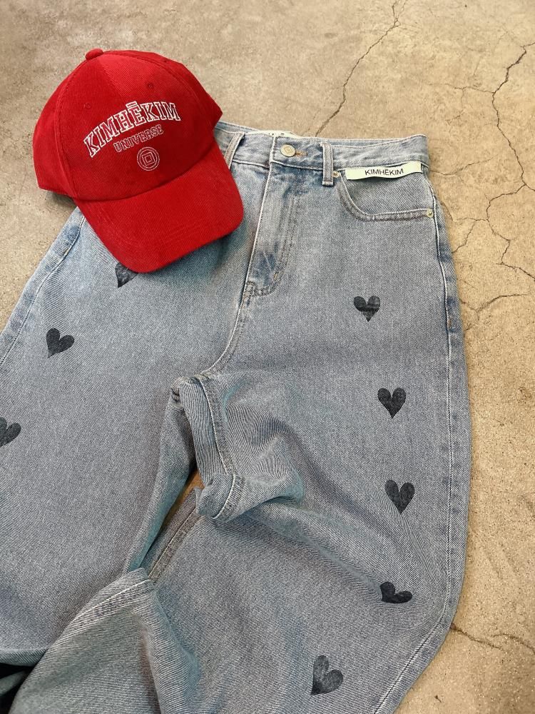 KIMHEKIM HEART STAMPED JEANS キムへキム ハートスタンプ KIMHEKIM HEART STAMPED JEANS キムへキム ハートスタンプ