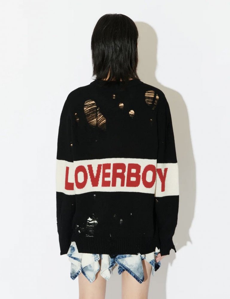 CHARLES JEFFREY LOVERBOY CHARLES JEFFREY LOVERBOY DISTRESSED LOVERBOY LOGO  JUMPER チャールズ ジェフリー ラバーボーイ ディストレス ラバーボーイ ロゴ ジャンパー- 大阪市中央区南船場4-13-5  06-6245-6801 - Damier