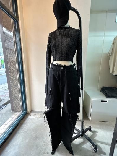 <img class='new_mark_img1' src='https://img.shop-pro.jp/img/new/icons16.gif' style='border:none;display:inline;margin:0px;padding:0px;width:auto;' />VOLTAGE CONTROL FILTER  REFLECT RIB CROPPED TOP ヴォルテージ コントロール フィルター リフレクトリブ クロップドトップ
