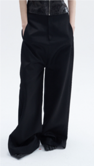 JOHN Black Baggy Fit Trousers  ֥å Х եå ȥ饦