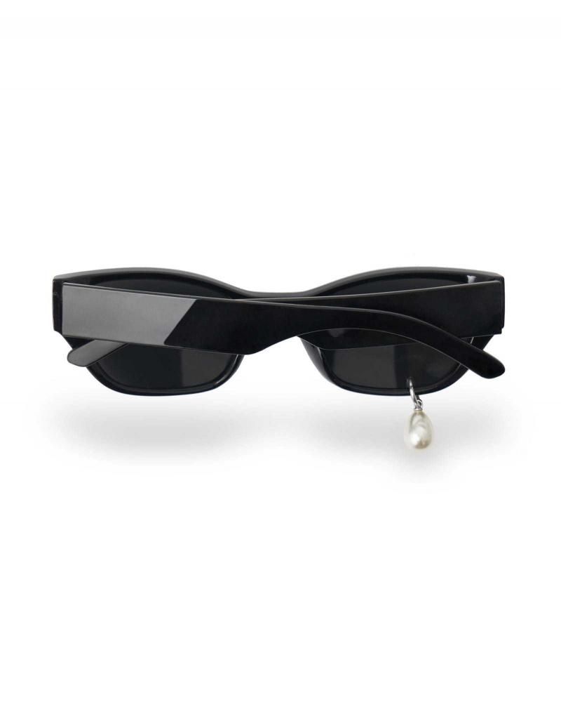KIMHEKIM PEARL TEARS CAT-EYE ACETATE SUNGLASSES キムへキム