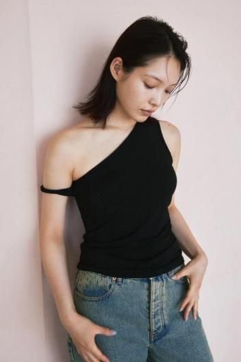 <img class='new_mark_img1' src='https://img.shop-pro.jp/img/new/icons16.gif' style='border:none;display:inline;margin:0px;padding:0px;width:auto;' />Determ One Shoulder Rope Tank Top ǥ    󥯥ȥå