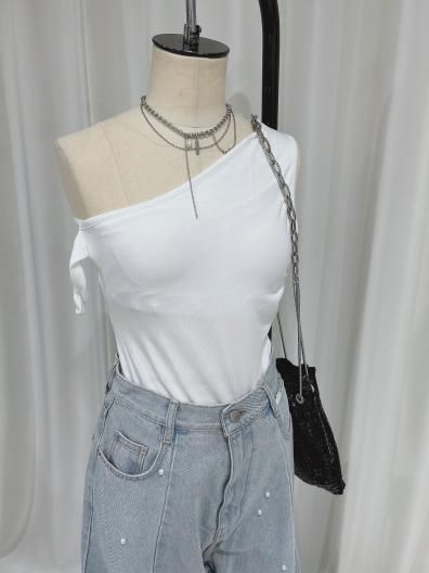 Determ One Shoulder Rope Tank Top デターム ワン ショルダー ロープ タンクトップ