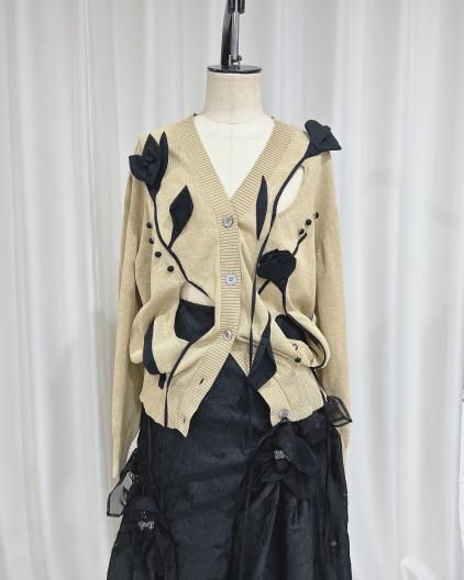 RIV NOBUHIKO RAMM FLOWER KNIT CARDIGAN リブノブヒコ フラワー RIV NOBUHIKO RAMM FLOWER KNIT CARDIGAN リブノブヒコ フラワー