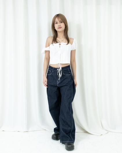 AR WIDE TUCK STITCH DENIM  磻 å ƥå ǥ˥