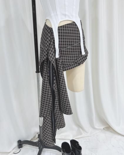 WARDEN EDGE  Irregular Plaid A-Line Skirt ǥ󥨥å 쥮顼 ץ쥤 A饤 