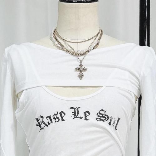 AR Cross Pearl Chain Necklace  ѡ ͥå쥹