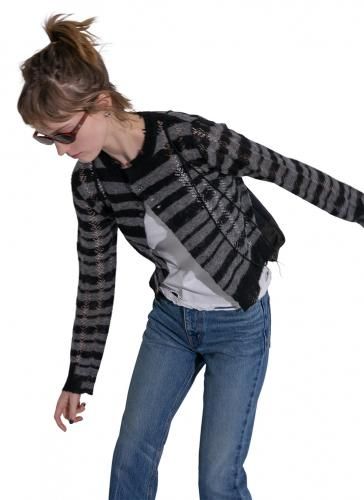 パーバーズ　perversカーディガン パーバーズ(PERVERZE)｜Thick Stripe Knit Cardigan ｜Forget-me