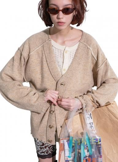 PERVERZE Lambs-wool LayeredKnit Cardigan ѡС ॺ 쥤䡼 ˥å ǥ