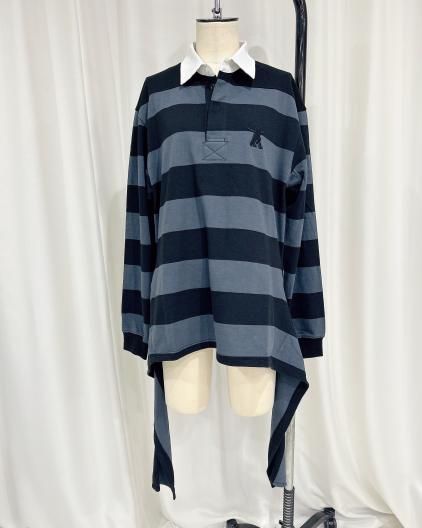 OPEN YY WORKER STRIPE TRIM RUGBY SHIRT  ץ磻磻  ȥ饤 ȥ 饰ӡ 