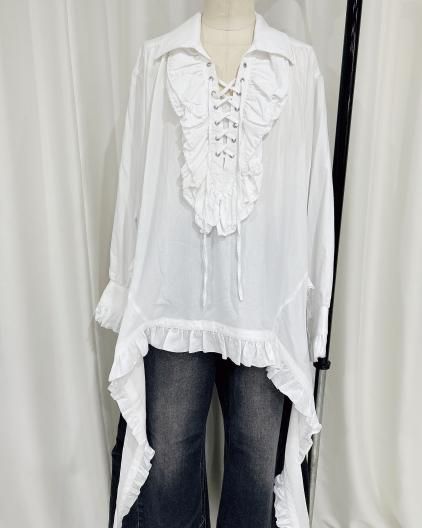 OPEN YY RUFFLE TRIM BLOUSE  ץ磻磻 åե ȥ ֥饦