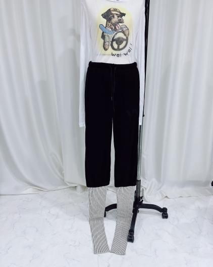 Open YY(オープンワイワイ) ギャザー ブーツカット パンツ 黒 M OPEN