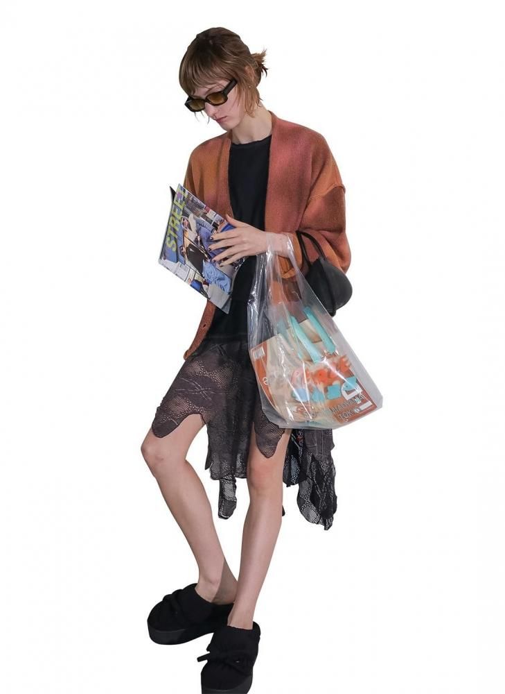 スカート perverze check lace jagged-hem skirt PERVERZE Knit Lace Jagged-hem Skirt パーバーズ ジャゲドヘム