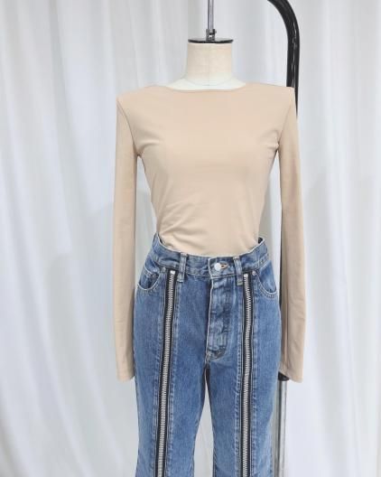 YUUNA ICHIKAWA Shoulder Pad Long Sleeve Tops ユウナイチカワ