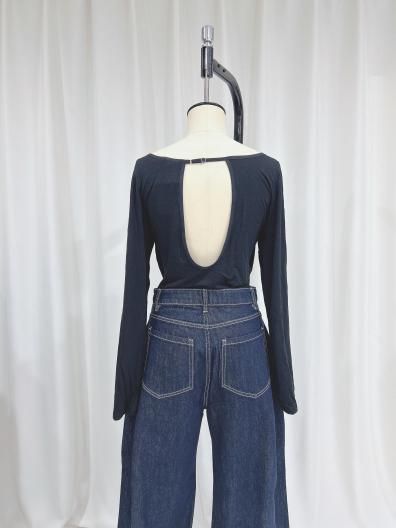 Determ Collagen Piping Detail Open-Back Top ǥ 顼 ѥԥ ǥƥ ץХå ȥå