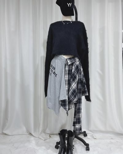 MUVEIL パッチワークスカート MUVEIL｜パッチワークマルチプリントスカート