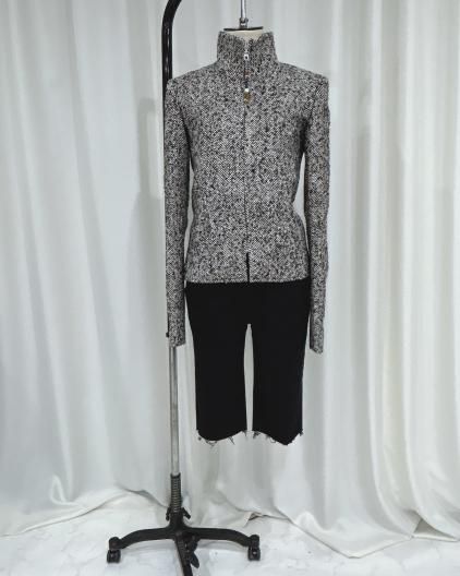 JOHN Tweed Herringbone Zip Sweater  ĥ إܡ åץ
