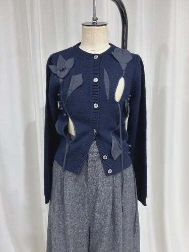 RIV NOBUHIKO CARRER KNIT CARDIGAN リブノブヒコ キャリアーフラワー