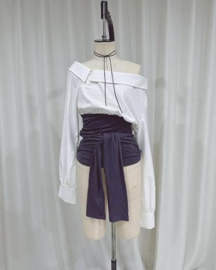ڽHEFUA Waist Rayerd Shirts 莲华 եե  쥤䡼 