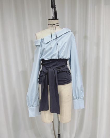 ڽHEFUA Waist Rayerd Shirts 莲华 եե  쥤䡼 