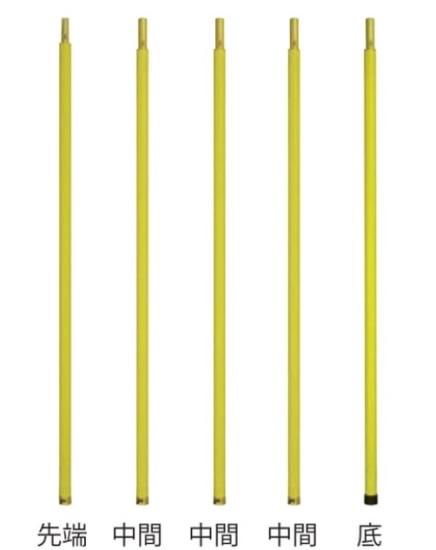 万能絶縁操作棒6.5m 603 1.4m×5本継の操作棒 先端金具を変更し 万能絶縁操作棒6.5m 603 1.4m×5本継の操作棒 先端金具を変更し