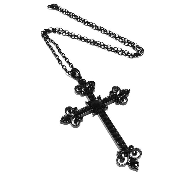 当店だけの限定モデル ターコイズ ペンダント クロス 十字架 黒 ネックレス チェーン ブラック