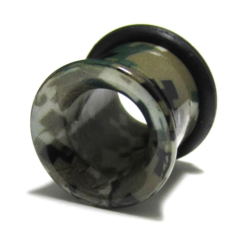 ボディピアス フルデジタルピクセルカモフラージュ(迷彩柄) シングルフレアアイレット【00G(10.0mm)】 BPHF-07-00G