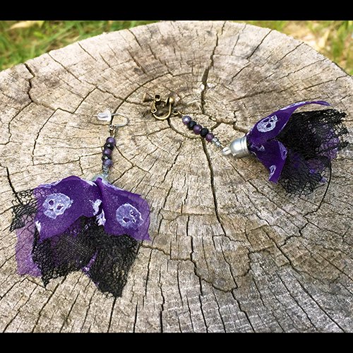 Poison Flower（紫×黒）ピアス・イヤリング/Mai Aimheart