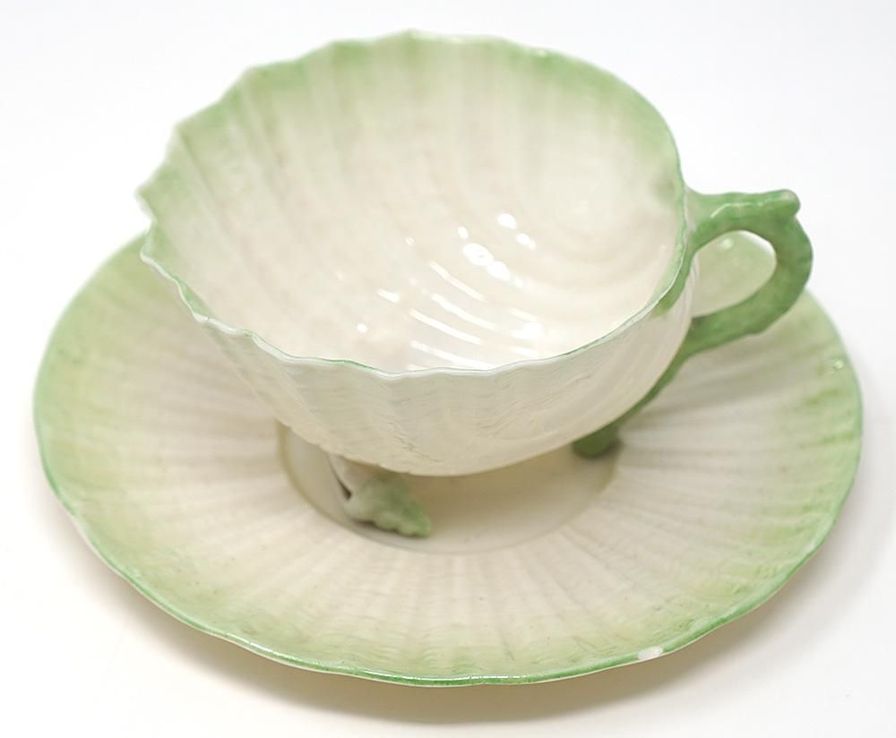 Belleek ベリーク ネプチューン カップ ソーサー アイルランド ○po-22/Belleek ベリーク カップ＆ソーサー「ネプチューン