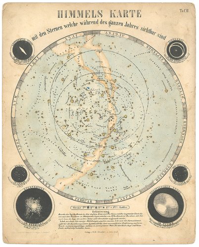 透過光式天文図版「ASTRONOMISCHER BILDER ATLAS」HIMMELS KARTE／ドイツ1850年代