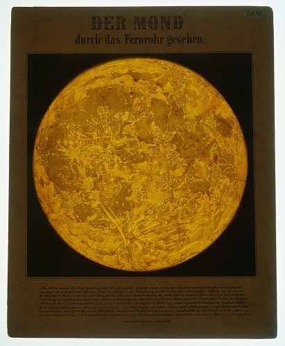 透過光式天文図版「ASTRONOMISCHER BILDER ATLAS」DER MOND durch das fernrohr gesehen.／ドイツ1850年代