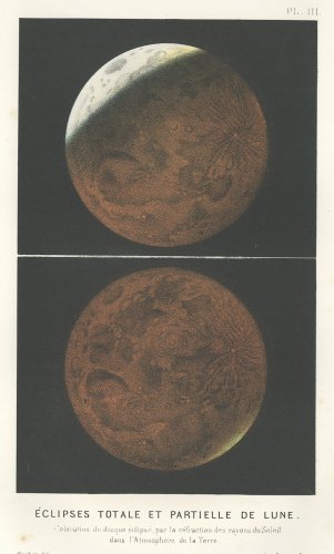 天文図版「Le Ciel」月食（フランス1864年）
