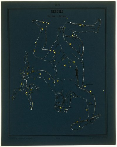 透過光式星座図版「ヘルクレス座」 1855年頃