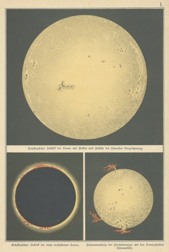 天文図版「太陽」（ドイツ 1892年）