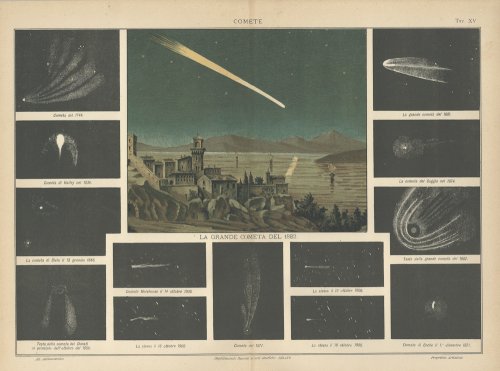 天文図版「COMET」彗星（イタリア1904年頃）