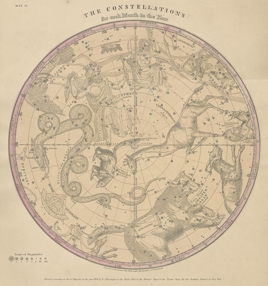 即決 1835年『ホッフマン星図かに座ふたご座他』アンティーク 即決 1835年『ホッフマン星図かに座ふたご座他』アンティーク