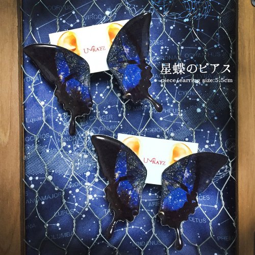 星蝶の羽根ピアス・イヤリング/Ukatz Design（8月8日21時-8月22日21時販売）