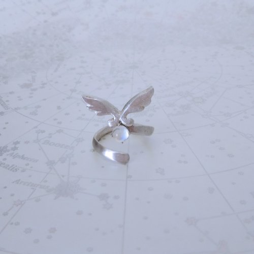 silverjewelry　月の翼 螺旋リング/天使匣