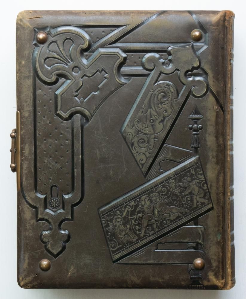 フランスアンティーク　アルバム　写真　紙もの　台紙　エンボス フランスアンティークアルバム写真紙もの台紙エンボス