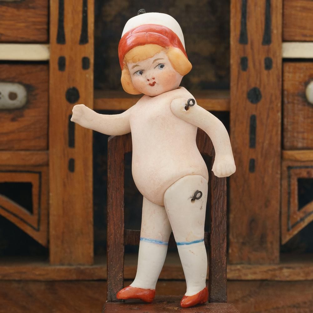 帽子の女の子のビスクドール(ドイツ1920年頃) - Guignol 帽子の女の子のビスクドール(ドイツ1920年頃) - Guignol