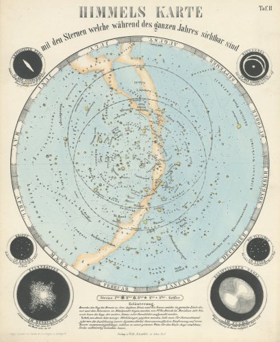 透過光式天文図版「HIMMELS KARTE」（ドイツ1850年頃）