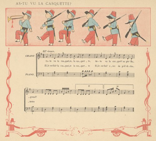 「子どものためのフランス童謡集」リトグラフ（フランス1920年頃）