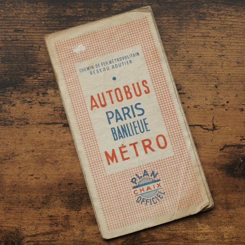 パリのバス＆メトロ路線図（フランス1947年）