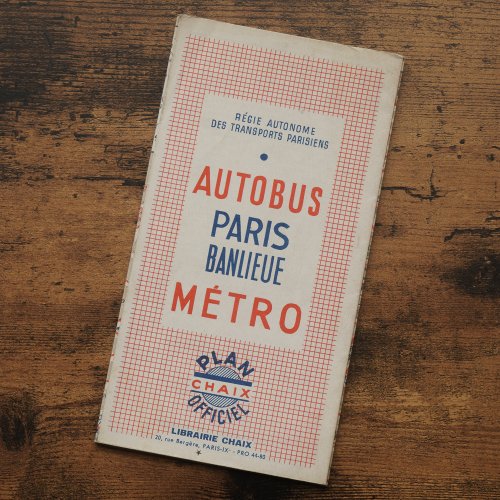 パリのバス＆メトロ路線図（フランス1952年）