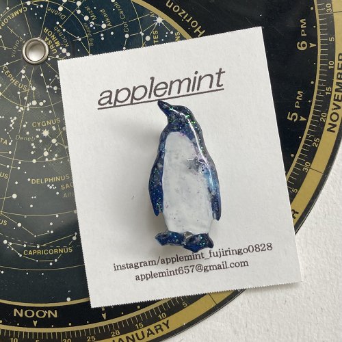 銀河のブローチミニ ペンギン/applemint（7月24日21時-8月7日21時販売）