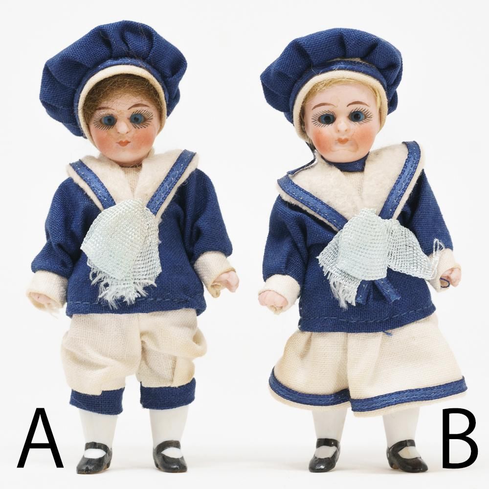 【専用】アンティークビスクドール用ドレス　セーラー服と帽子 即納！【送料198円】ビスクドール用ドレス 60cm前後の人形用