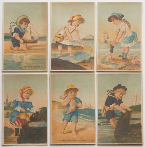 海辺の子供たちのクロモカード ６枚セット（フランス）
